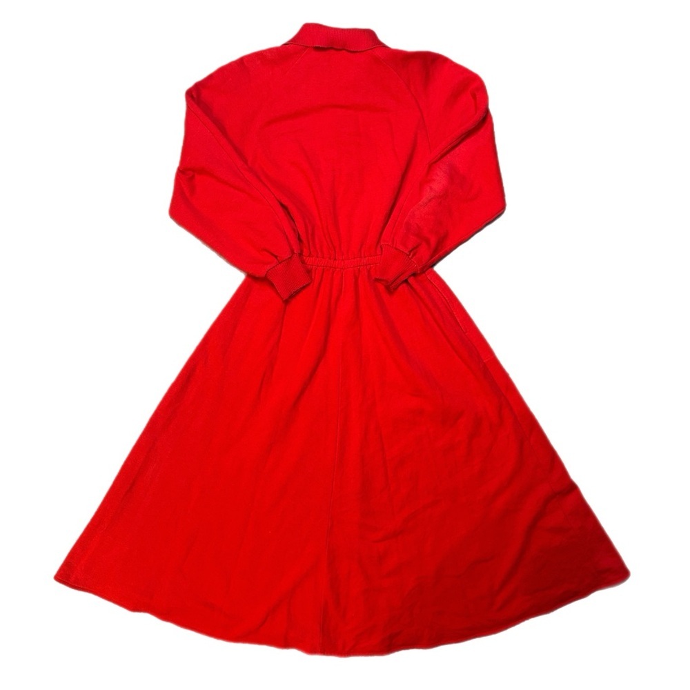 Vintage Liz Claiborne Vibrant Red Long Sleeve Dress - Picture 9 of 12
